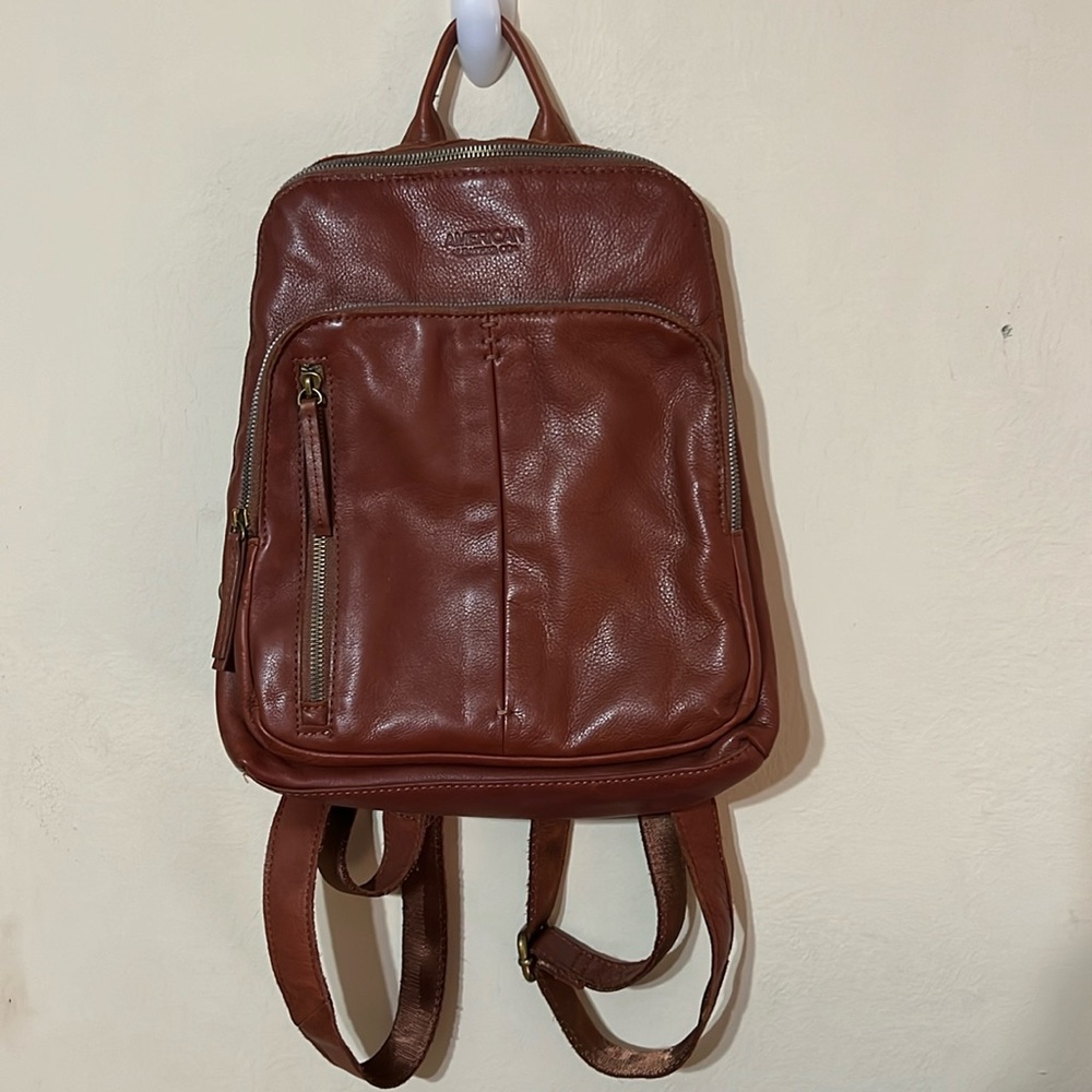 American Leather brand leather backpack